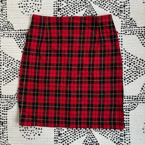 High-Waisted Plaid Skirt